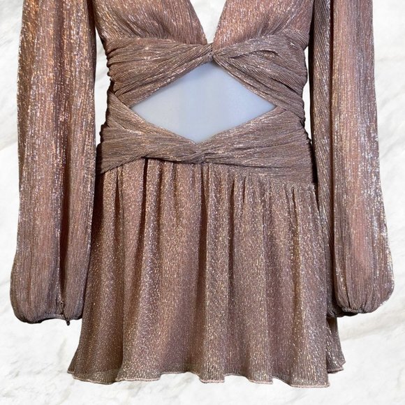 Lovers and Friends Josephine Mini Dress in Rose Gold & Silver - Picture 5 of 12